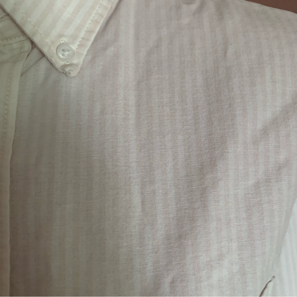 Merona Lt Pink and White Striped Button Down Collar Women’s Shirt size Medium - Picture 3 of 8